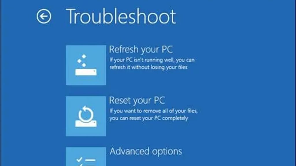Refresh-Reset Windows 10 lewat Boot Menu