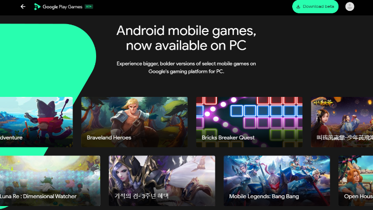 Game Android Google Play Games di PC