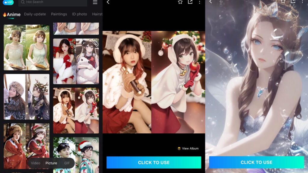 Pilihan template edit foto jadi anime pakai FacePlay