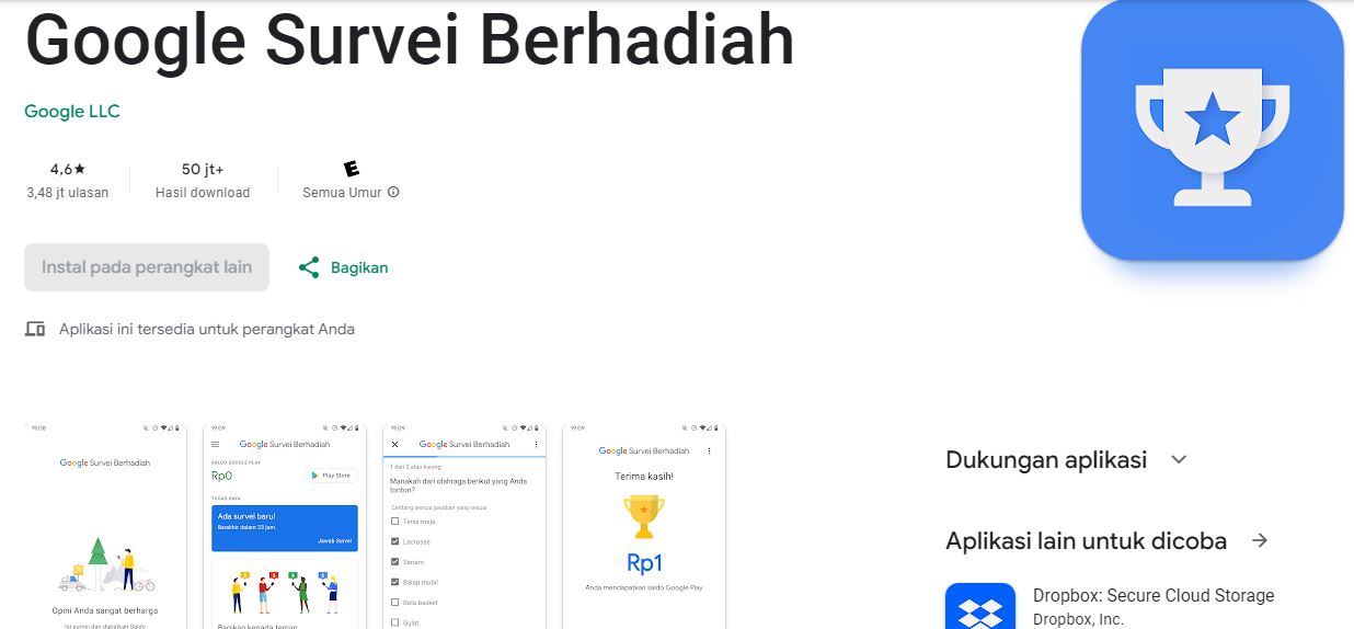 google survey berhadiah